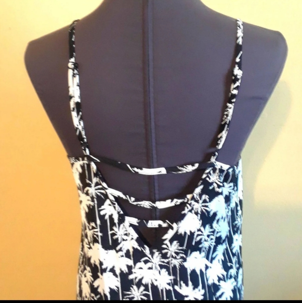 TROUVE Palm Tree Print Shift Dress Black/White Sm - Picture 5 of 8